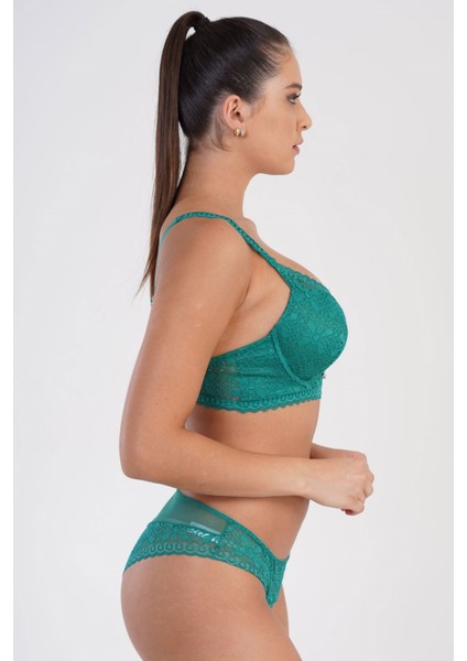 Zincir Detay Desteksiz Bralet Takım C14006 Yeşil modelleri