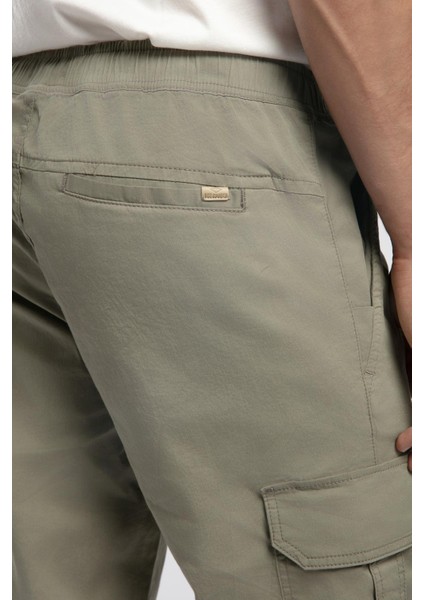 Jogger Cargo Long Erkek Dokuma Bermuda Haki