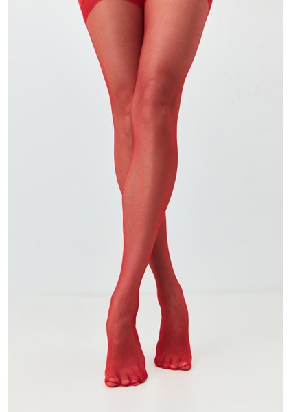 Büyük Beden Silikonlu 15 Denye Jartiyer Çorap Kırmızı fırsatları