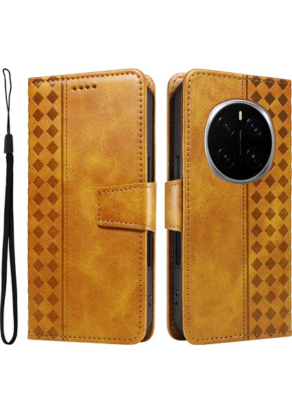 Honor Magic7 Pro 5g Deri Kılıf Cüzdan Standı Telefon Kılıfı Kayışlı (Yurt Dışından)