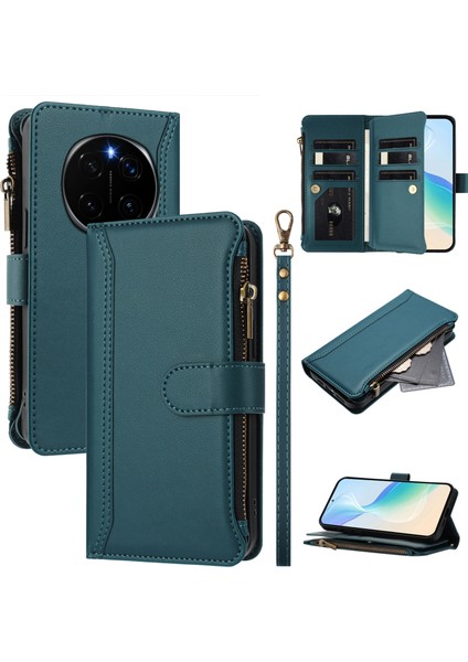 Honor Magic7 Pro 5g Deri Fermuarlı Cüzdan Standı Telefon Kılıfı Bilek Kayışı ile (Yurt Dışından)