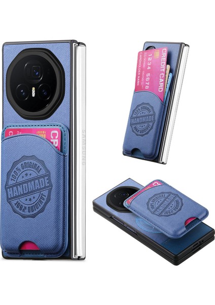 Honor Magic V3 5g Denim Doku Deri Arka Kapak Magsafe ile Uyumlu (Yurt Dışından)