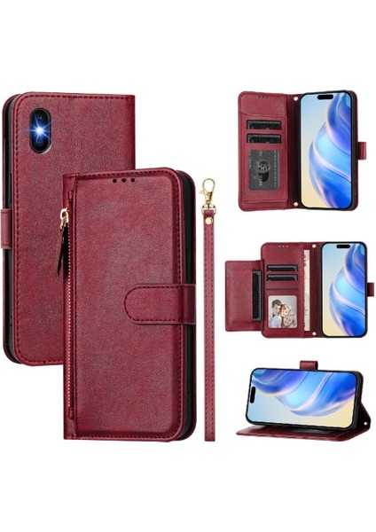iPhone X/xs Premium Fermuarlı Deri Çapraz Askılı Uzun Askılı Cüzdan Kılıf Kapaklı Kartlıklı (Yurt Dışından) indirimleri
