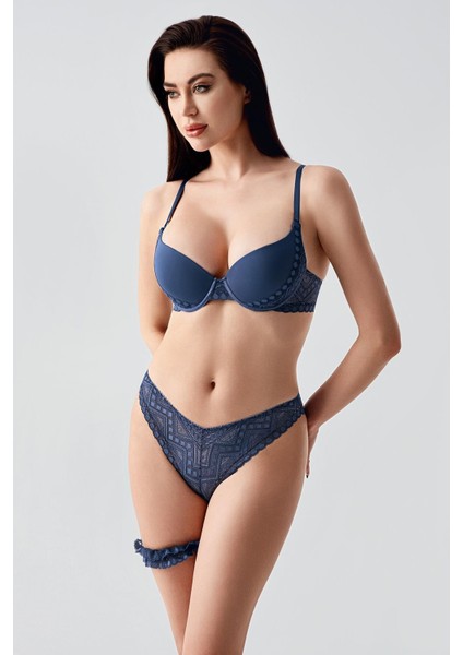 Push-Up Dolgulu Bacak Bantlı Sütyen Takım C14155 Antrasit fiyatları