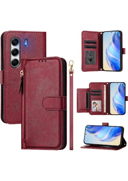 Tecno Camon 40 Pro 4g Premium Fermuarlı Deri Çapraz Askılı Uzun Askılı Cüzdan Kılıf Kapaklı Kartlıklı (Yurt Dışından) fırsatları