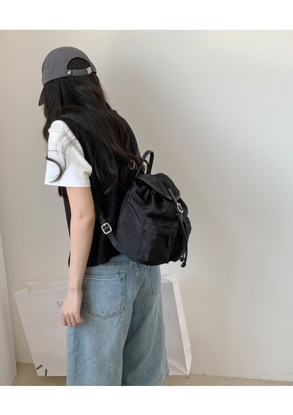 Flap Stili Çift Omuz Moda Naylon Sırt Çantası (Yurt Dışından)