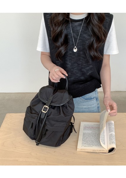Flap Stili Çift Omuz Moda Naylon Sırt Çantası (Yurt Dışından)