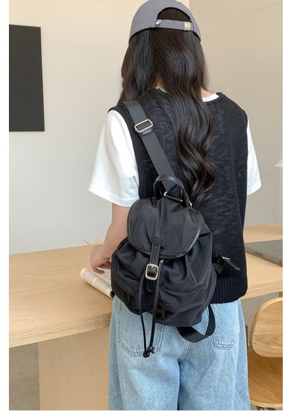Flap Stili Çift Omuz Moda Naylon Sırt Çantası (Yurt Dışından)