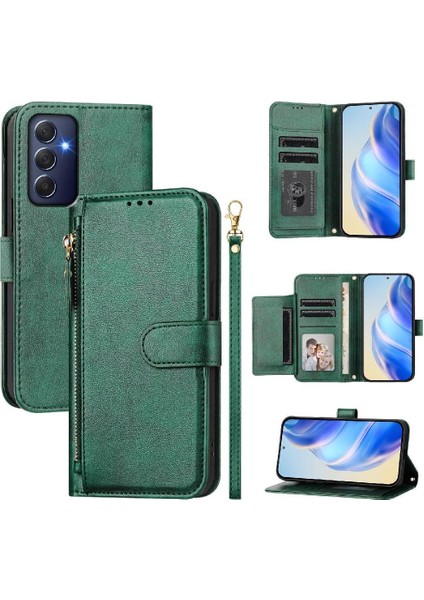 Samsung Galaxy M54 5g Premium Fermuarlı Deri Çapraz Askılı Uzun Askılı Cüzdan Kılıf Kapaklı Kartlıklı (Yurt Dışından)