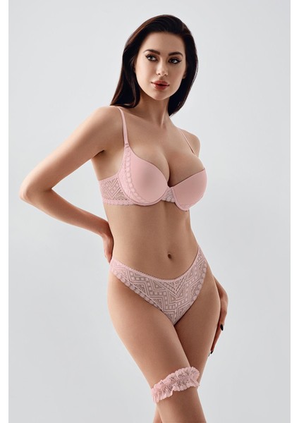 Push-Up Dolgulu Bacak Bantlı Sütyen Takım C14155 Pudra fiyatları