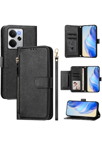 Realme 14 5g Premium Fermuarlı Deri Çapraz Askılı Uzun Askılı Cüzdan Kılıf Kapaklı Kartlıklı (Yurt Dışından) modelleri
