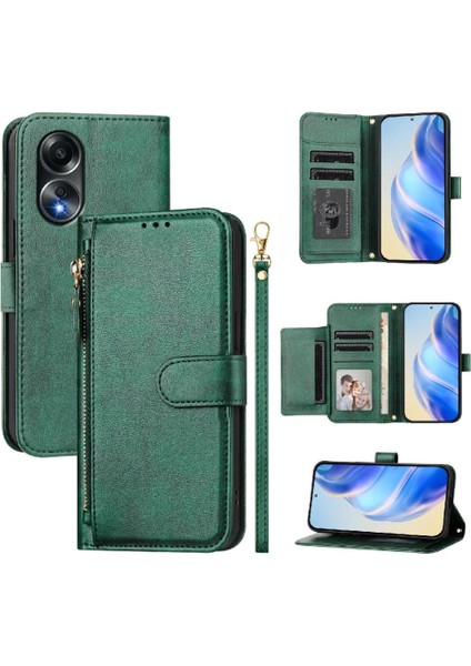 Oppo A58 4g Premium Fermuarlı Deri Çapraz Askılı Uzun Askılı Cüzdan Kılıf Kapaklı Kartlıklı (Yurt Dışından) indirimleri