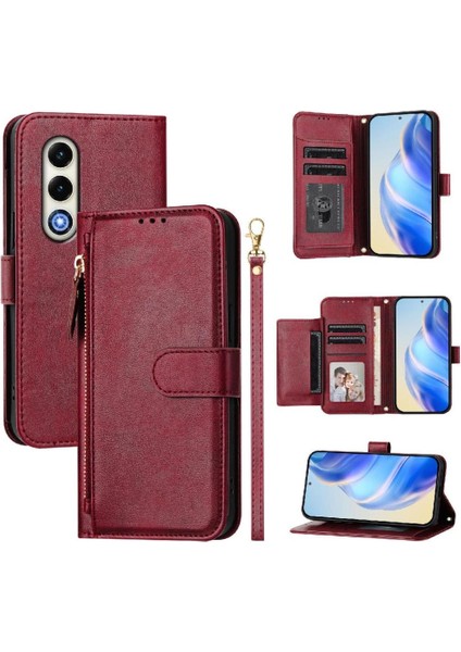 Itel Flip 4g Pu Deri Manyetik Kart Tutucu Fermuar Için Flip Case (Yurt Dışından)