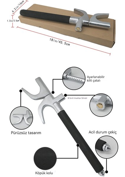 Araba Direksiyon U Ayarlanabilir Teleskopik Kilit (Yurt Dışından) fiyatları