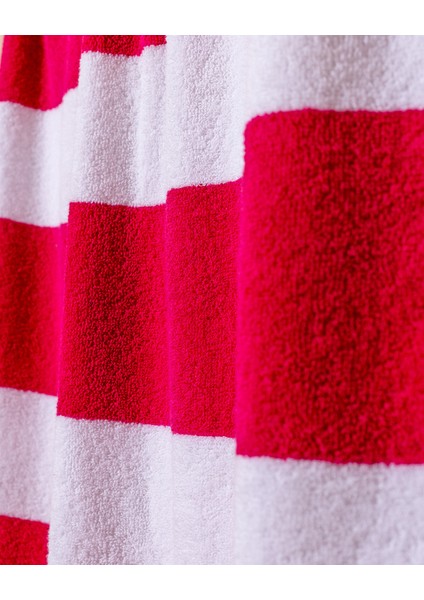Biasse %100 Pamuk Plaj Havlusu - Beyaz/fuşya - 70X150 cm indirimleri