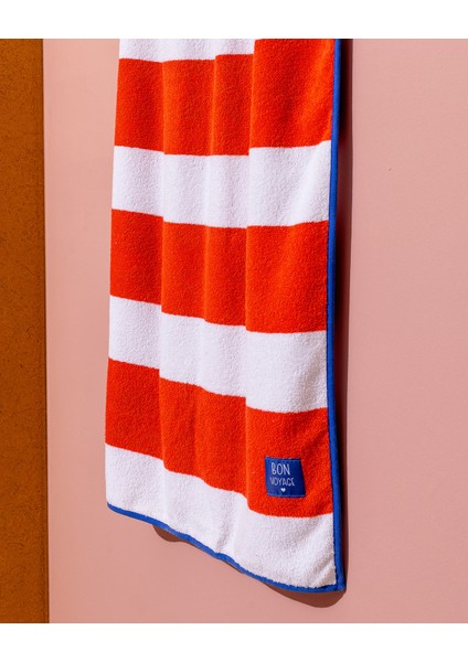 Biasse %100 Pamuk Plaj Havlusu - Beyaz/turuncu - 70X150 cm fiyatları