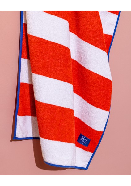 Biasse %100 Pamuk Plaj Havlusu - Beyaz/turuncu - 70X150 cm modelleri