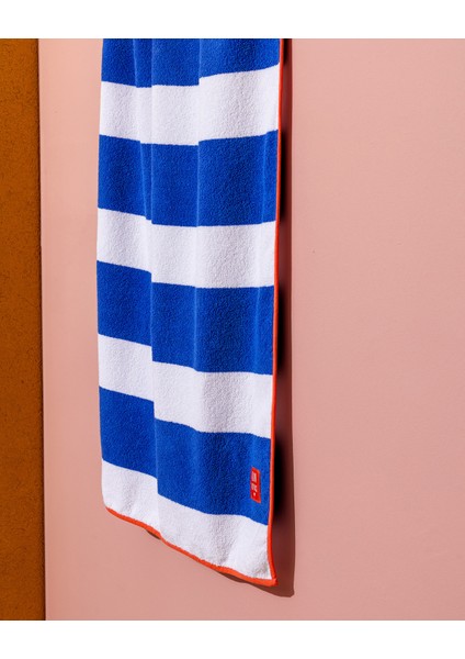 Biasse %100 Pamuk Plaj Havlusu - Beyaz/mavi - 70X150 cm fiyatları