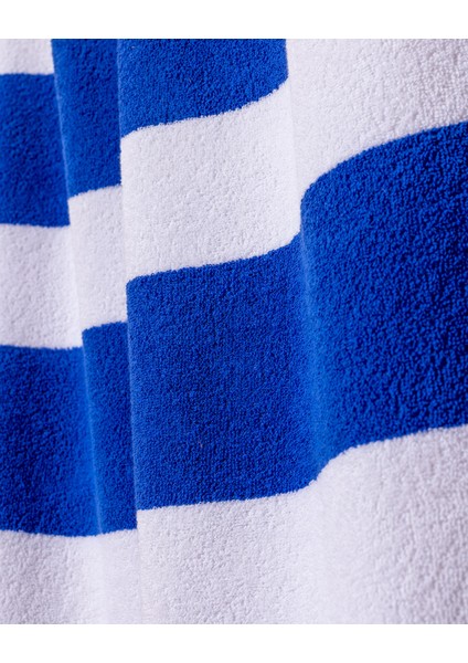 Biasse %100 Pamuk Plaj Havlusu - Beyaz/mavi - 70X150 cm indirimleri