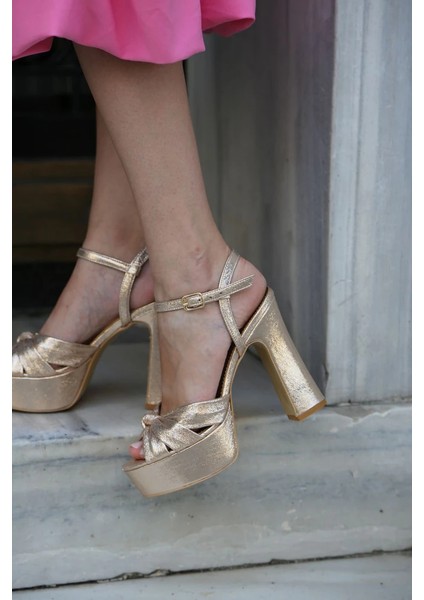 Merino Altın Platform Ayakkabı