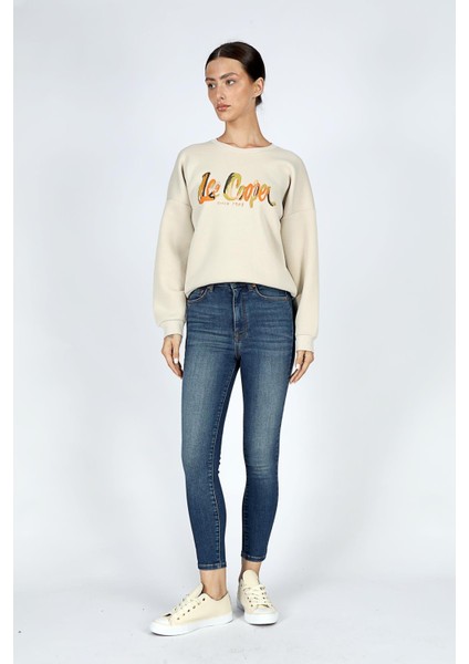 Jaycee Çok Yüksek Bel Dar Kesim Çok Dar Paça Mavi Kadın Jean Pantolon