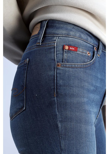 Jaycee Çok Yüksek Bel Dar Kesim Çok Dar Paça Mavi Kadın Jean Pantolon indirimleri