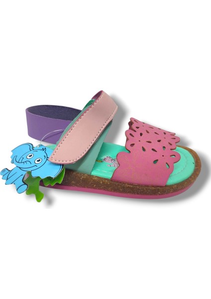 Şirinbebe 1554-20 Anatomik Desenli Tek Bant Çırtli Kız Çocuk Sandalet Pembe Yeşil 21-25 fiyatları