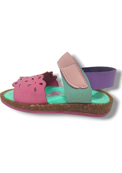 Şirinbebe 1554-20 Anatomik Desenli Tek Bant Çırtli Kız Çocuk Sandalet Pembe Yeşil 21-25 modelleri