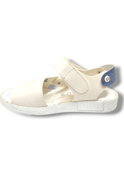 1542-20 Anatomik Çirt Bant Yıldız Erkek Çocuk Sandalet Beyaz Mavi 26-30 modelleri