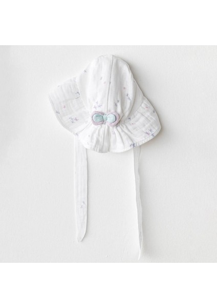 AC25580 Magical Butterfly Müslin Bebek Şapka White