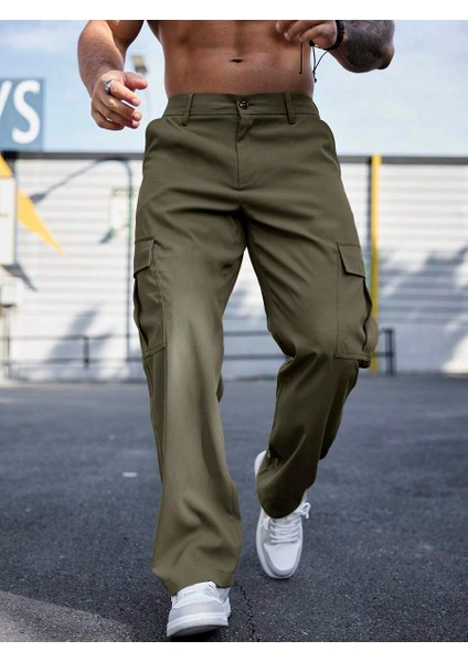 Erkek Kargo Cepli Gabardin Regular Fit Pantolon