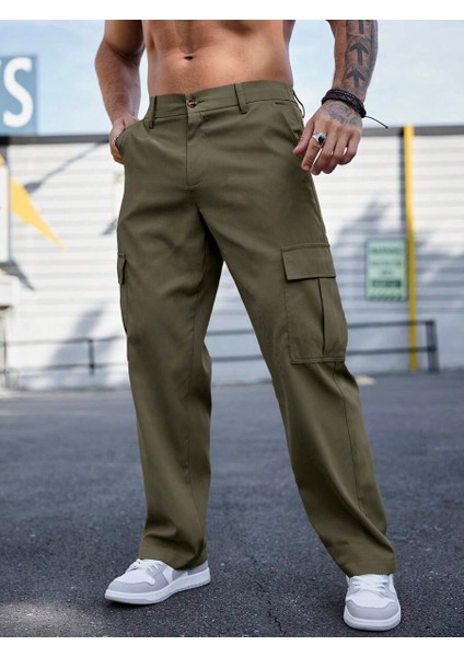 Erkek Kargo Cepli Gabardin Regular Fit Pantolon