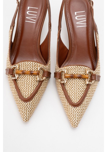 Osca Taba Hasır Tokalı Sivri Burun Kadın Topuklu Ayakkabı fiyatları