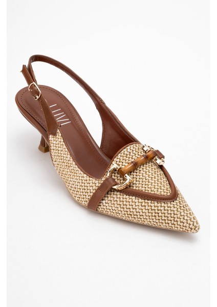 Osca Taba Hasır Tokalı Sivri Burun Kadın Topuklu Ayakkabı modelleri