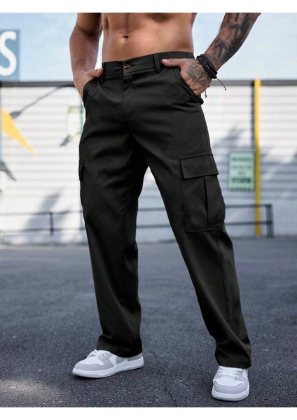 Erkek Kargo Cepli Gabardin Regular Fit Pantolon