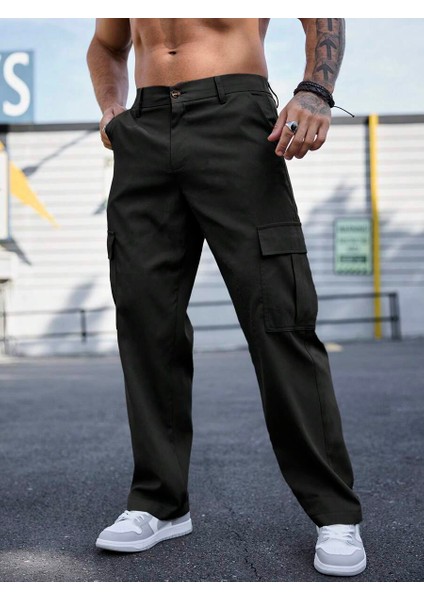 Erkek Kargo Cepli Gabardin Regular Fit Pantolon
