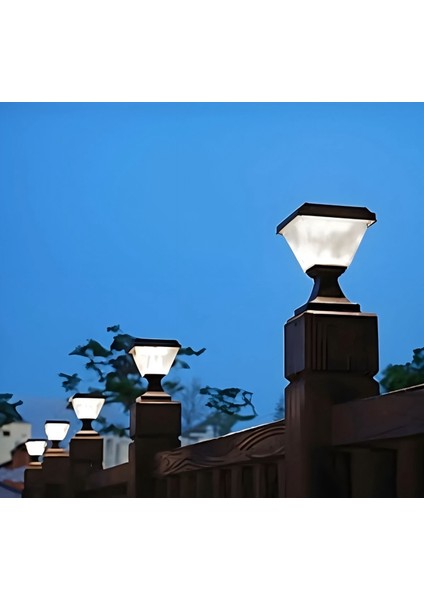 30 Watt Güneş Enerjili Set Üstü Bahçe Aydınlatma Armatürü Dış Mekan IP65 Kare Solar Bahçe Armatürü indirimleri