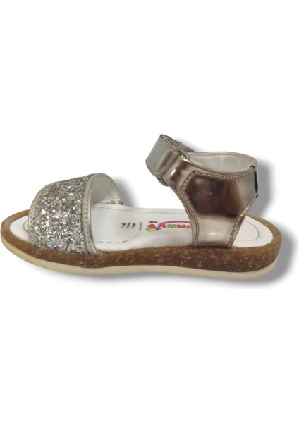 1171-20 Simli Tek Çırtli Kız Çocuk Sandalet Gümüş 21-25 modelleri