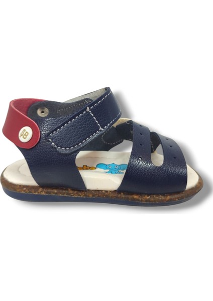 Şirinbebe 1547-20 Anatomik Dikiş Çirtli Bebek Erkek Sandalet Lacivert Beyaz 18-20 modelleri
