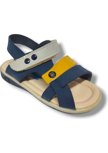 Şirinbebe 1563-20 Anatomik Tek Cirtli Erkek Çocuk Sandalet Lacivert Sari 21-25