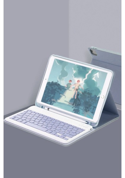 Ipad 2022 10.9 (10.nesil) Kılıf KC01 Smart Klavyeli Tablet Kılıfı - Lacivert Drstr