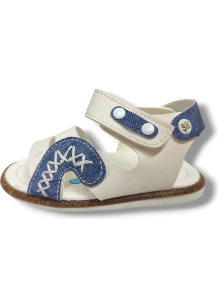Şirinbebe 1568-20 Anatomik Dikiş Çirtli Erkek Çocuk Sandalet Beyaz Mavi 21-25 fiyatları
