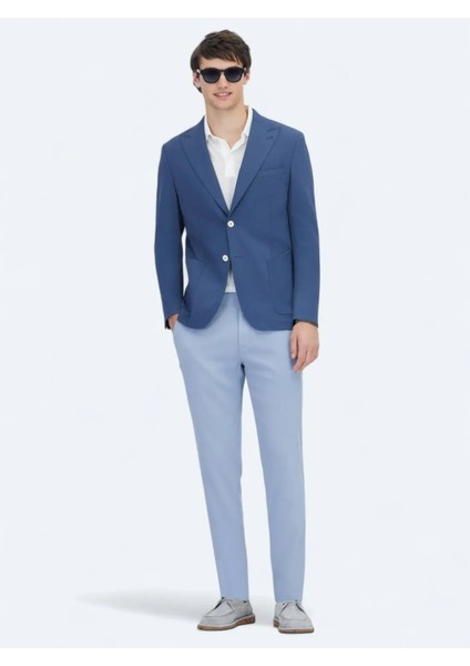 Indigo Desenli Modern Fit Ceket fiyatları