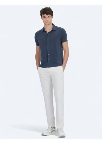 Antrasit Düz Regular Fit Casual Gömlek