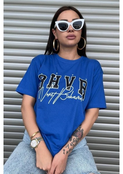 Kadın / Kız Bhvr Oversize Baskılı T-Shirt Bluz modelleri