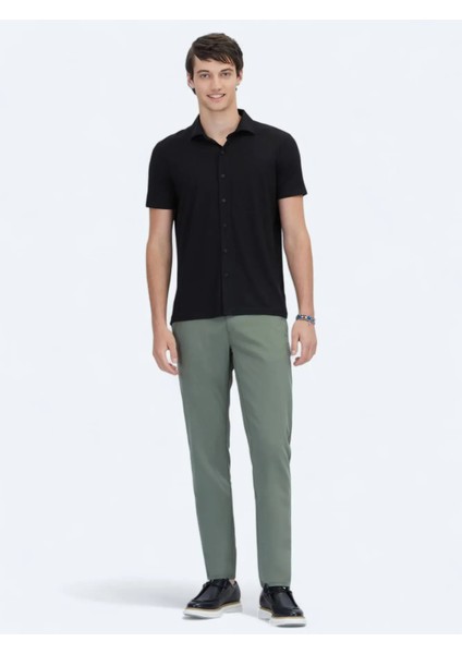 Siyah Düz Regular Fit Casual Gömlek fiyatları