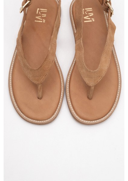Belinda Toprak Süet Hakiki Deri Kadın Parmak Arası Sandalet fiyatları