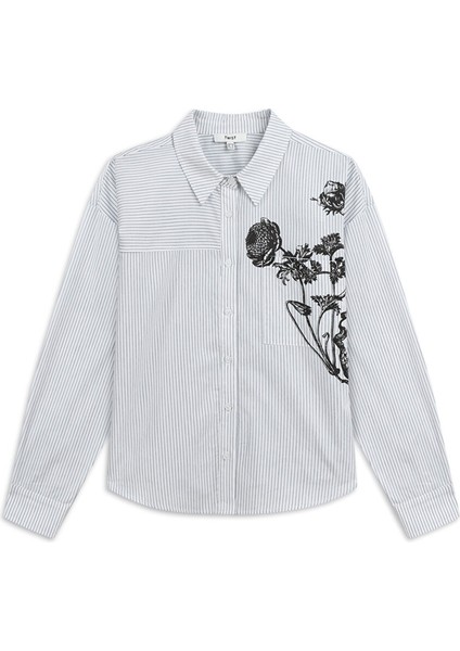 Çizgi ve Floral Desen Mıx Gömlek TS1250025265018