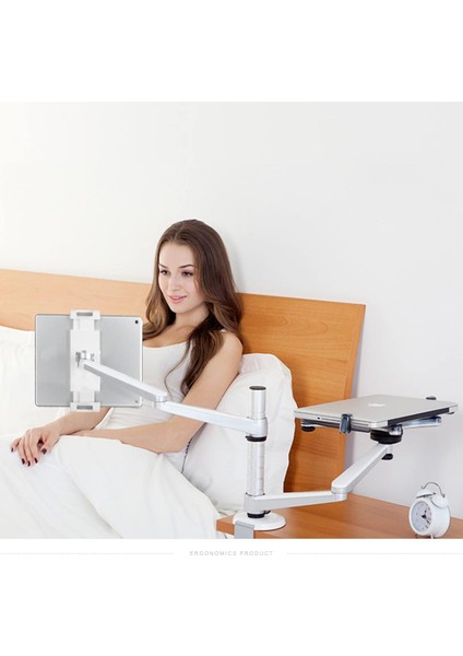 Notebook ve Tablet Stant, 10-16" Dizüstü Bilgisayar ve 4.7-12.9" Tablet 2 Hareketli Ayarlanabilir Kol, Ergonomik Dizüstü Bilgisayar Standı Oa-9x