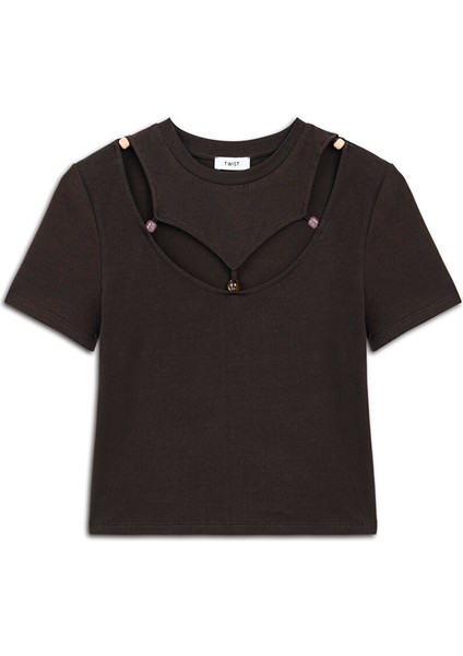 Aksesuarlı Cut-Out T-Shırt TS1250070265074 indirimleri